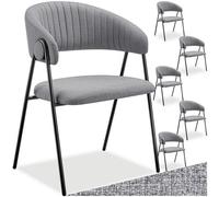 Tectake Bedano Dining Chair Grey Set Of 6, Grey