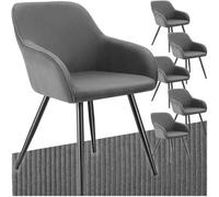 Dining Chair Upholstered Padded Armchair Breakfast Room Chairs Set Kitchen