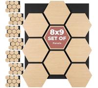 tectake® Set of 8 Acoustic Panels, 76 x 62 cm, Real Wood Veneer, Cuttable