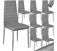 Set of 8 Faux Leather Dining Chairs - Grey