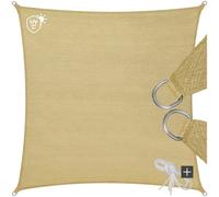 Tectake Shade Sail - Rectangular With Uv Protection 50+, Water-Repellent - 4 X 4 M - Beige