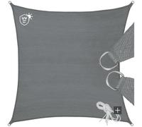 Tectake Shade Sail - Rectangular With Uv Protection 50+, Water-Repellent, Grey - 5 X 5 M - Grey