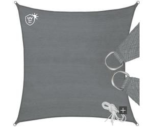 Tectake Shade Sail - Rectangular With Uv Protection 50+, Water-Repellent, Grey - 5 X 5 M - Grey