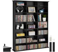 Tectake Stevie Cd And DVD Shelf - Black, Black