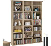 Stevie CD/DVD Storage Shelving Unit with 21 Compartments - Light Wood, none