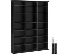 Tectake Stevie Cd And DVD Shelf - Black, Black