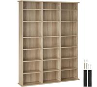 Stevie CD/DVD Storage Shelving Unit with 21 Compartments - Light Wood, none