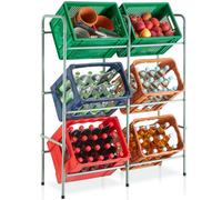 tectake 6 Crate Steel Frame Shelving Rack 96 x 33 x 116cm