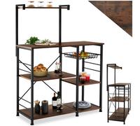 Tectake Kitchen Shelf Crawley - 6 Shelves & Basket - Brown