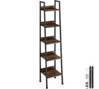 Tectake Shelving Unit - Industrial Style, Free-Standing, With Up To 5 Tiers 35,5 X 31,5 X 170,5 Cm - Industrial Wood Dark, Rustic