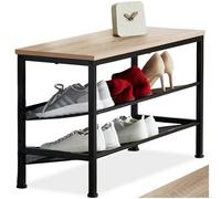 tectake Shoe Rack Derry in Light Oak TECTAKE Light Oak