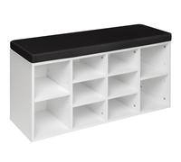 Tectake Shoe Rack w/ Bench - White/ Black, Multi