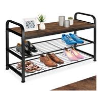 Tectake Shoe Storage Southampton - 3 Shelves - Brown, Brown