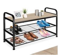 tectake Shoe Rack Southampton in Light Oak TECTAKE Light Oak