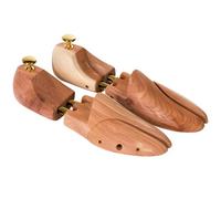 Tectake Shoe Stretcher - 1 Pair, Cedar Wood & Brass, Absorbs Moisture, For Women & Men 46-48 - Brown