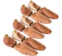Tectake Shoe Stretcher - 3 Pairs, Cedar Wood & Brass, Absorbs Moisture, For Women & Men 42-43 - Brown
