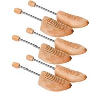 Tectake Shoe Stretcher 3 Pairs - Spiral-Spring Made Of Lotus Wood, For Womens And Mens Shoes 39-41 - Brown