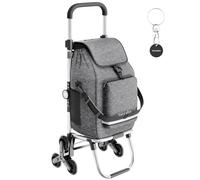 tectake Shopping Trolley 3-In-1 Foldable Cart With Cooler Bag in Grey TECTAKE Grey