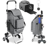 Tectake Shopping Trolley, 3-In-1, Foldable, With Cooler Bag - Grey