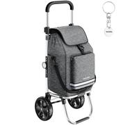 tectake Shopping Trolley, 3-In-1, Foldable, With Cooler Bag in Grey TECTAKE Grey