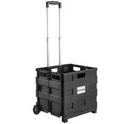 tectake Shopping Trolley - Hard Shell, Foldable, Telescopic Handle, Castors in Black TECTAKE Black