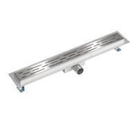 Tectake Shower Drain - Linear Shape, Stainless Steel, Odour Stop And Hair Strainer 60 Cm - Grey