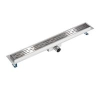 Tectake Shower Drain - Linear Shape, Stainless Steel, Odour Stop And Hair Strainer 70 Cm - Grey