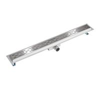 Tectake Shower Drain - Linear Shape, Stainless Steel, Odour Stop And Hair Strainer 80 Cm - Grey