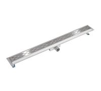 Tectake Shower Drain - Linear Shape, Stainless Steel, Odour Stop And Hair Strainer 90 Cm - Grey