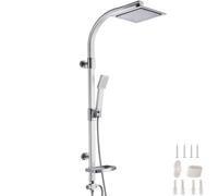 Tectake Shower Panel - Rain Shower, Handheld Shower, Shelf - Grey