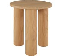 Tectake Side Table Sisi - Round, Solid Wood Legs, Rustic Look - Light Oak