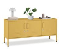 Tectake Sideboard Baker, With Lockable Doors And Cable Management 35 Cm - Yellow