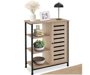 Tectake Sideboard - Industrial Wood Light, Oak Sonoma Door Hinge On The Right