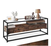 Tectake Console Table Maidenhead W121.5 X D41.5 X H50.5 Cm With 2 Shelves And 2 Drawers - Brown