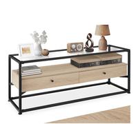 Console table hallway side board large storage space with shelves and drawers