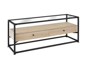 tectake Sideboard Maidenhead - Tabletop Made Of Safety Glass, 2 Large Drawers in Light Oak TECTAKE Light Oak