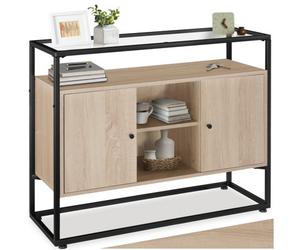 Tectake Sideboard Oldham - Industrial Wood Light, Oak Sonoma