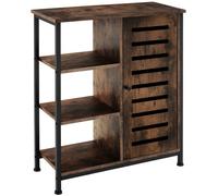 tectake Sideboard - Surface Top, 3 Open Shelves, Industrial Dark in Brown TECTAKE Brown