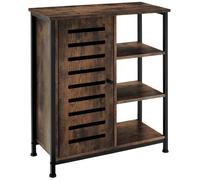 tectake Sideboard - Surface Top, 3 Open Shelvesindustrial Wood Dark, Rustic in Brown TECTAKE Brown