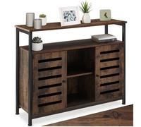 Tectake Sideboard Warrington - 2 Large Shelves, 3 Storage Compartments 100 Cm - Industrial Wood Dark, Rustic
