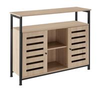 tectake Sideboard Warrington - 2 Large Shelves, 3 Storage Compartments in Light Brown TECTAKE Light Brown