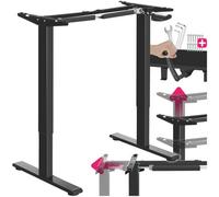 tectake Sit & Stand Desk Idun in Black | Size: Large TECTAKE Black Large