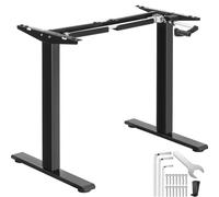 tectake Sit & Stand Desk Idun in Black | Size: Large TECTAKE Black Large