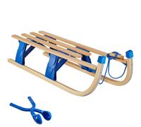 Sledge Snow Wooden Children's Sled Foldable Toboggan Pull Rope Snowball Tongs