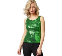 tectake Sleeveless Sequin Top - Women's in Green | Size: Large TECTAKE Green L