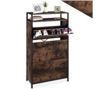 Tectake Slim Rack - 2 Storage Shelves, 3 Tilt Drawers With 2 Racks Per, Industrial Style - 61 Cm - Industrial Wood Dark, Rustic