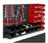 Tectake Small Parts Organiser With 28 Stacking Boxes And Tool Holders - Per Piece - Black