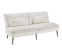 tectake Sofa Bed Tokio 3-In-1, 6-Position Reclining Backrest in Off-White TECTAKE Off-White