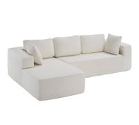 tectake Sofa Relax Boneless, L-Shape, Premium Foam, Non-Slip in Cream TECTAKE Cream
