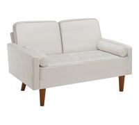 Tectake Sofa Skagen 2-Seater, Seat Cushions With Spring Core, 300 Kg - 76 Centimetre Velvet Cream